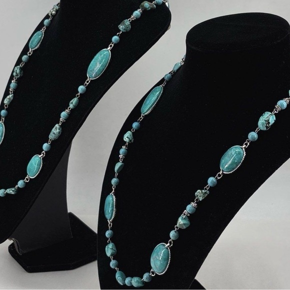 Stauer Caribbean Larimar 36” Station Turquoise Necklace NIB - Picture 2 of 13